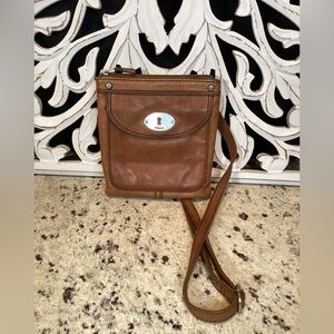 Fossil Maddox Brown Leather Crossbody